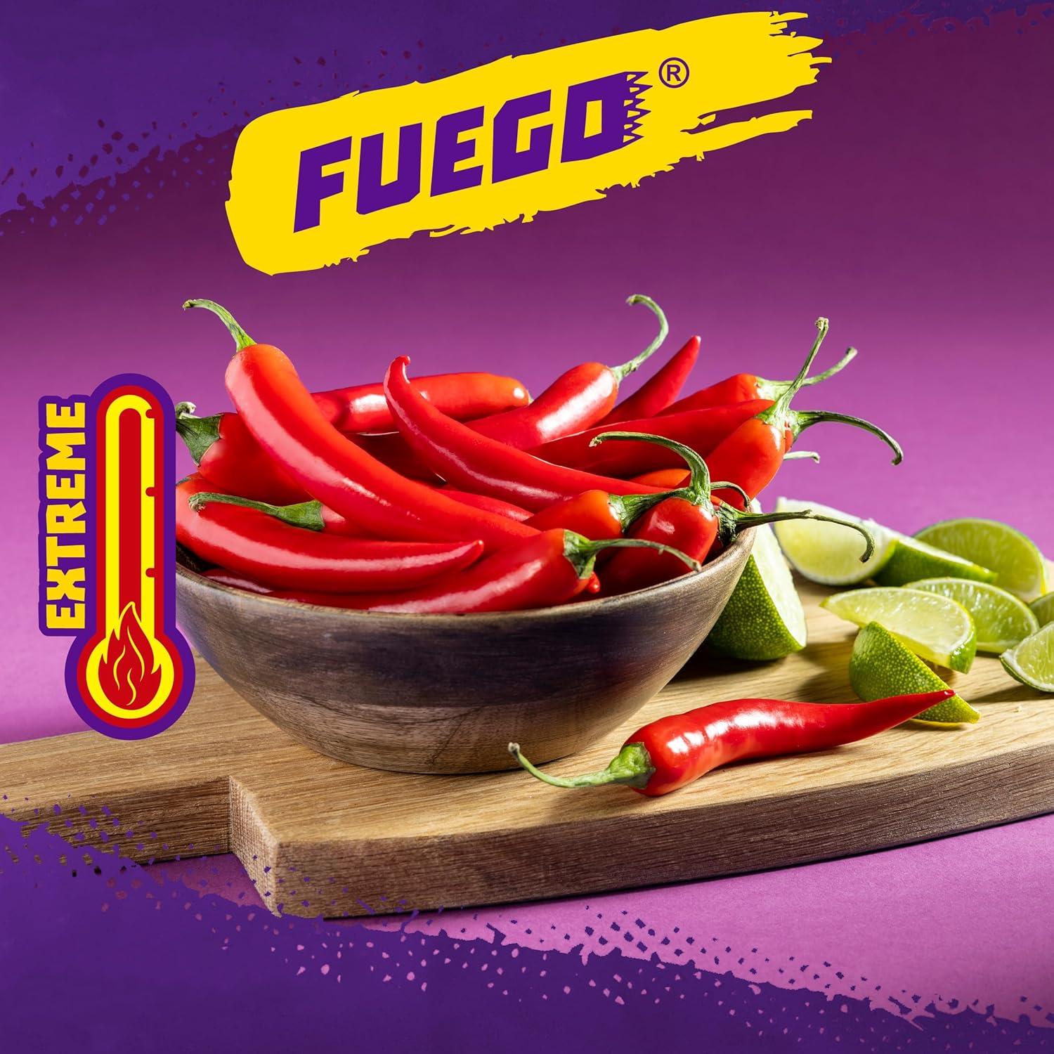 image:imageTakis Blue Heat Mini 25 pc 123 oz Bite Size Multipack Hot Chili Pepper Flavored Extreme Spicy Rolled Tortilla ChipsFuego