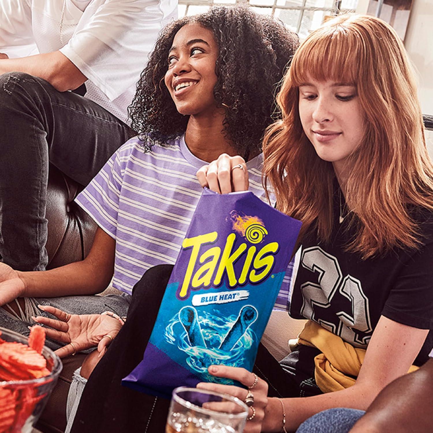 image:imageTakis Blue Heat Rolled Tortilla Chips Hot Chili Pepper Flavored Multipack Box with 14 Bags of 99 OuncesBlue Heat