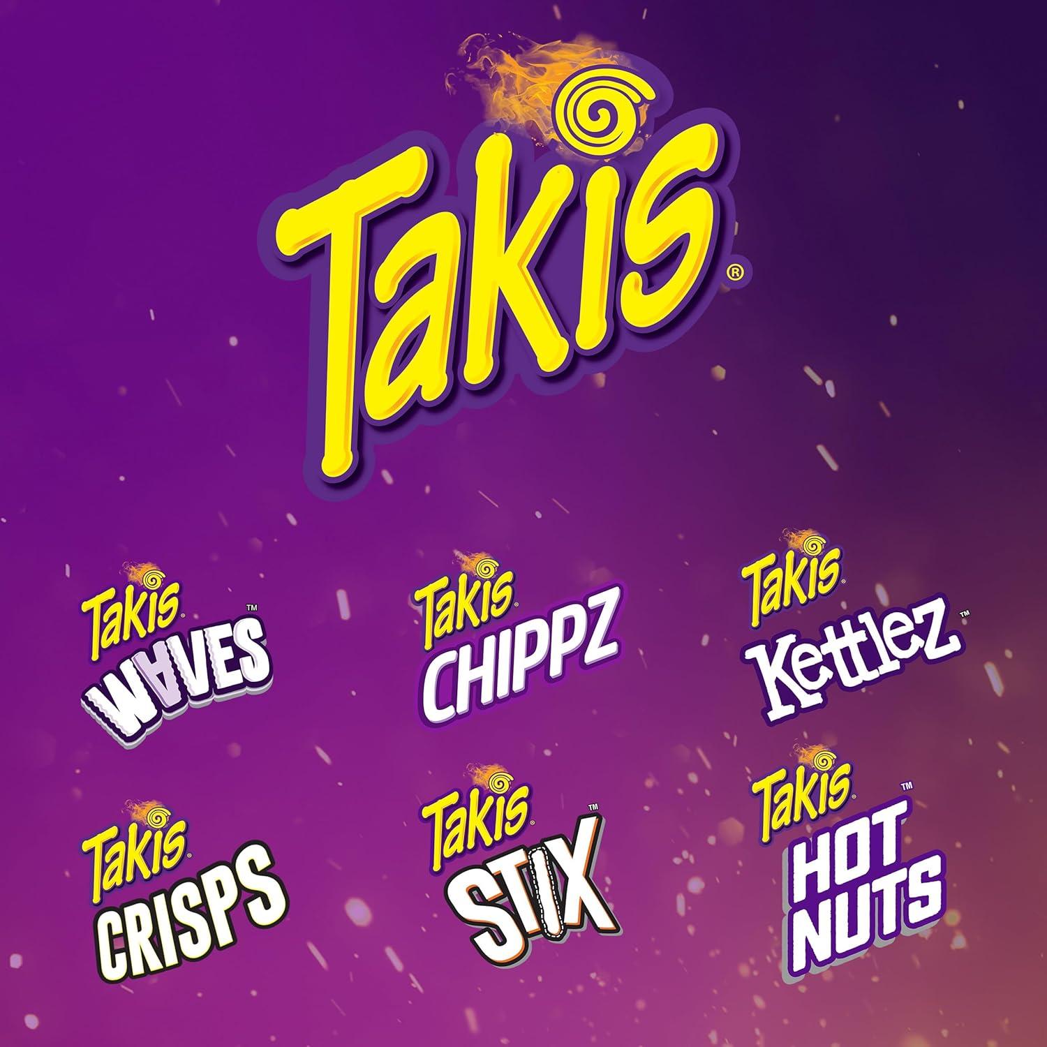 image:imageTakis Blue Heat Rolled Tortilla Chips Hot Chili Pepper Flavored Multipack Box with 14 Bags of 99 OuncesBlue Heat