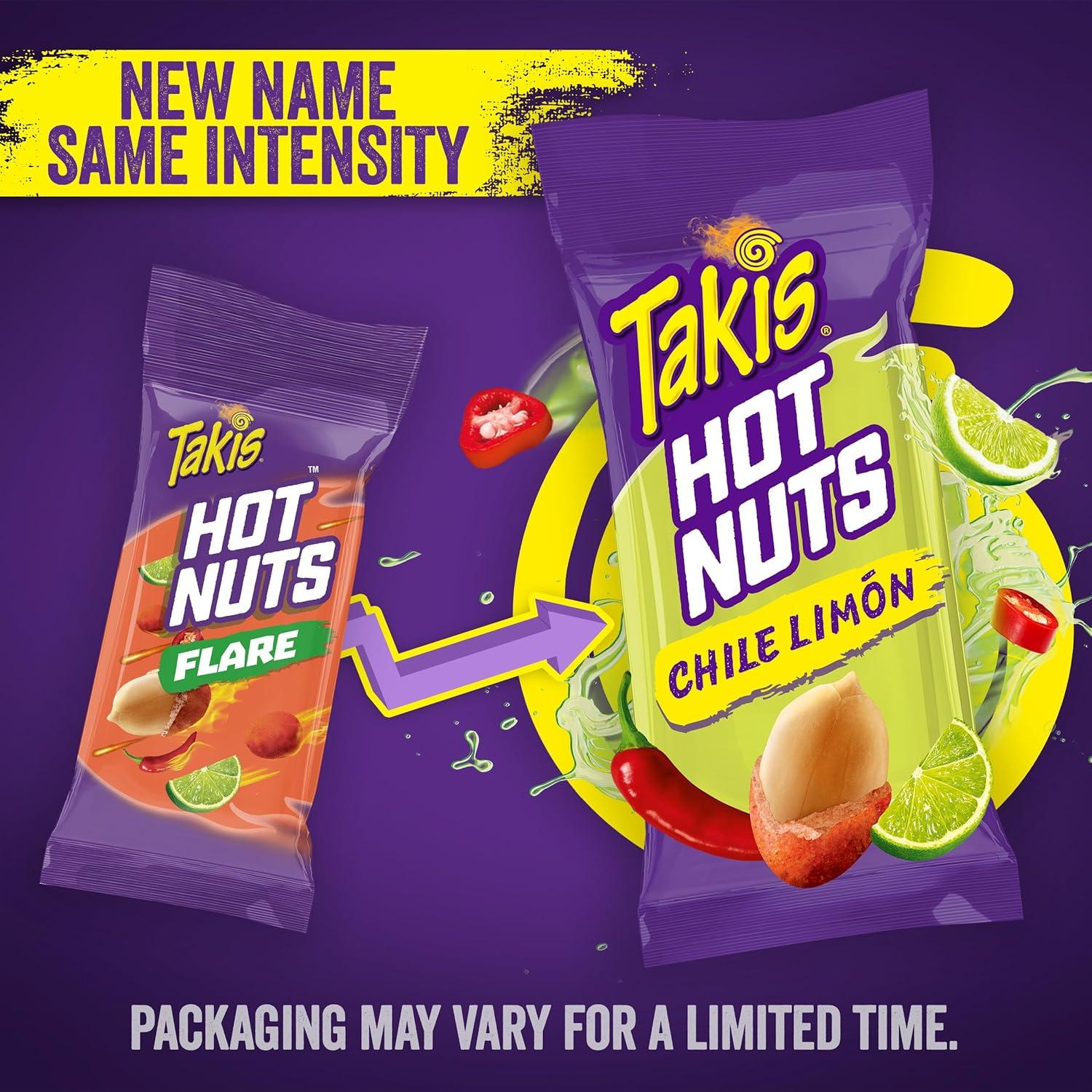 image:imageTakis Fuego Hot Nuts 12 ct 175 oz Value Size Case Hot Chili Pepper amp Lime Flavored Extreme Spicy DoubleCrunch PeanutsChile Limon