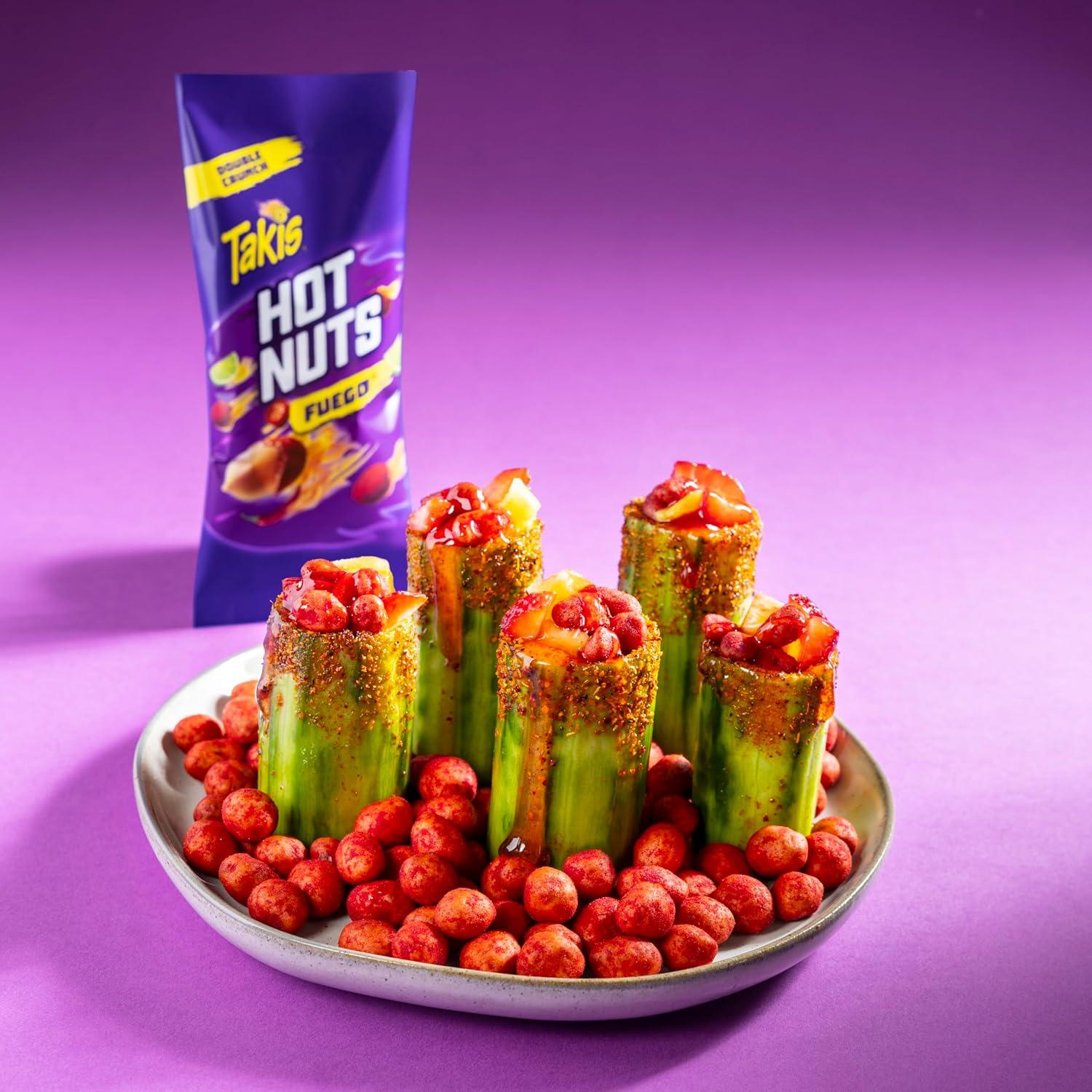 image:imageTakis Fuego Hot Nuts 12 ct 175 oz Value Size Case Hot Chili Pepper amp Lime Flavored Extreme Spicy DoubleCrunch PeanutsFuego