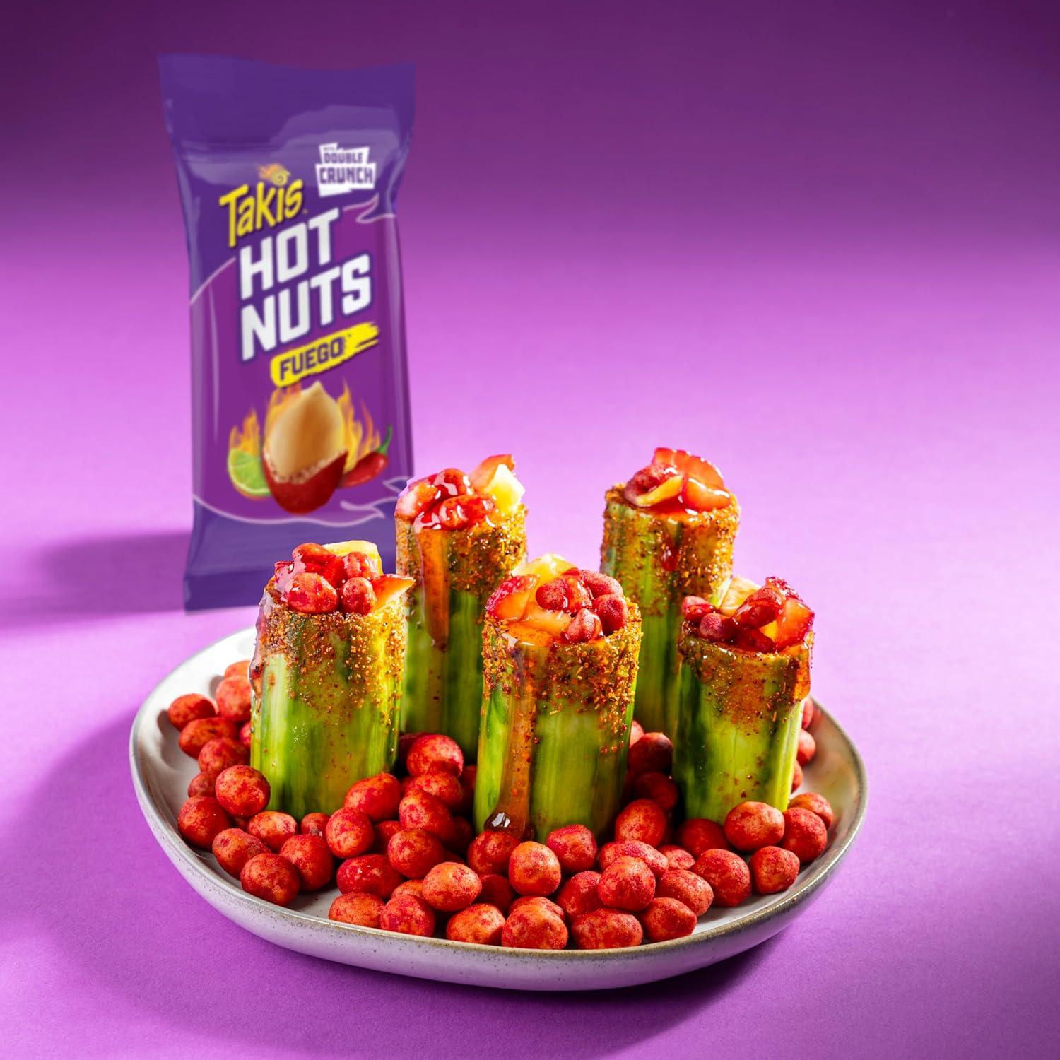 image:imageTakis Fuego Hot Nuts 12 ct 175 oz Value Size Case Hot Chili Pepper amp Lime Flavored Extreme Spicy DoubleCrunch PeanutsHot Chili Pepper Lime