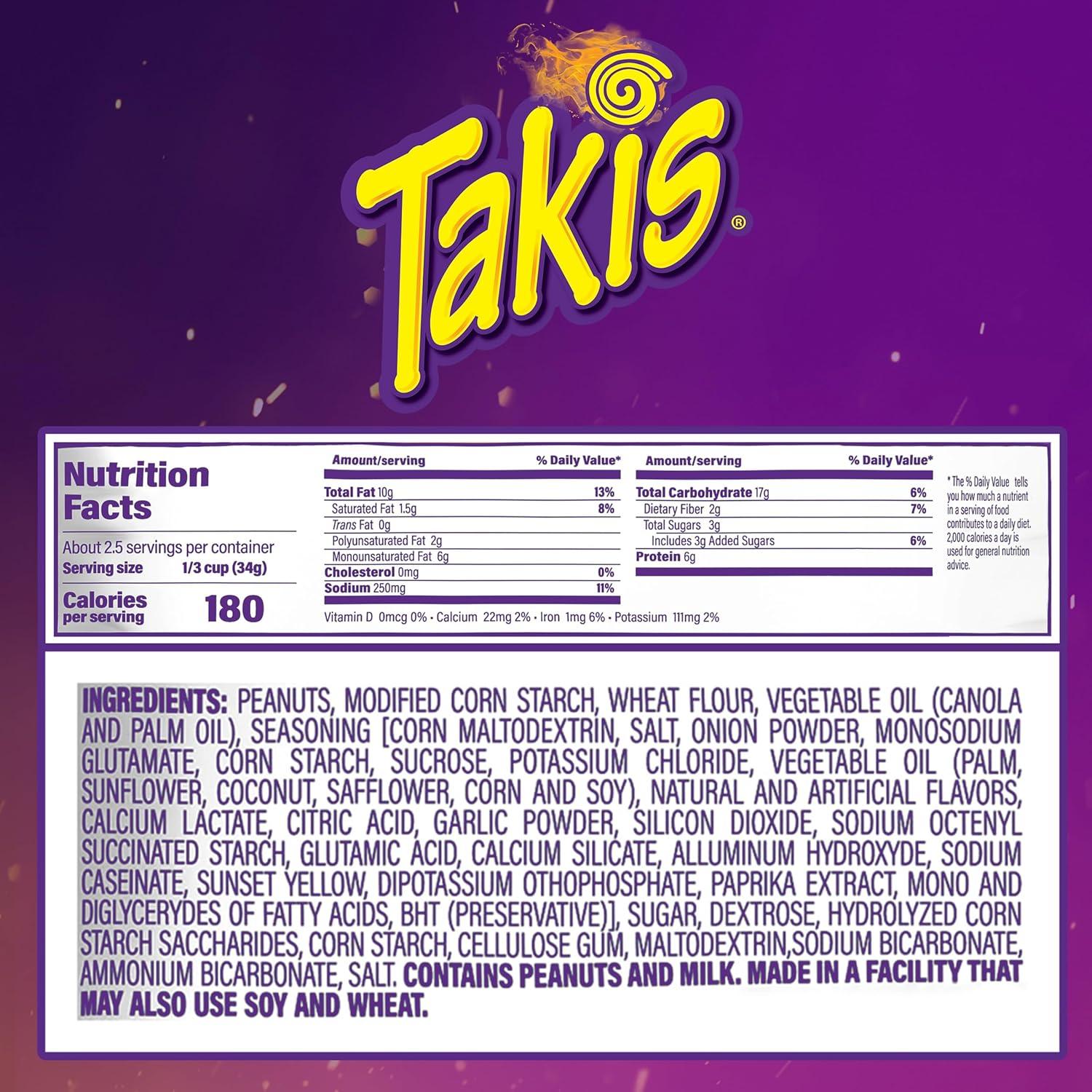image:imageTakis Fuego Hot Nuts 12 ct 175 oz Value Size Case Hot Chili Pepper amp Lime Flavored Extreme Spicy DoubleCrunch PeanutsNacho