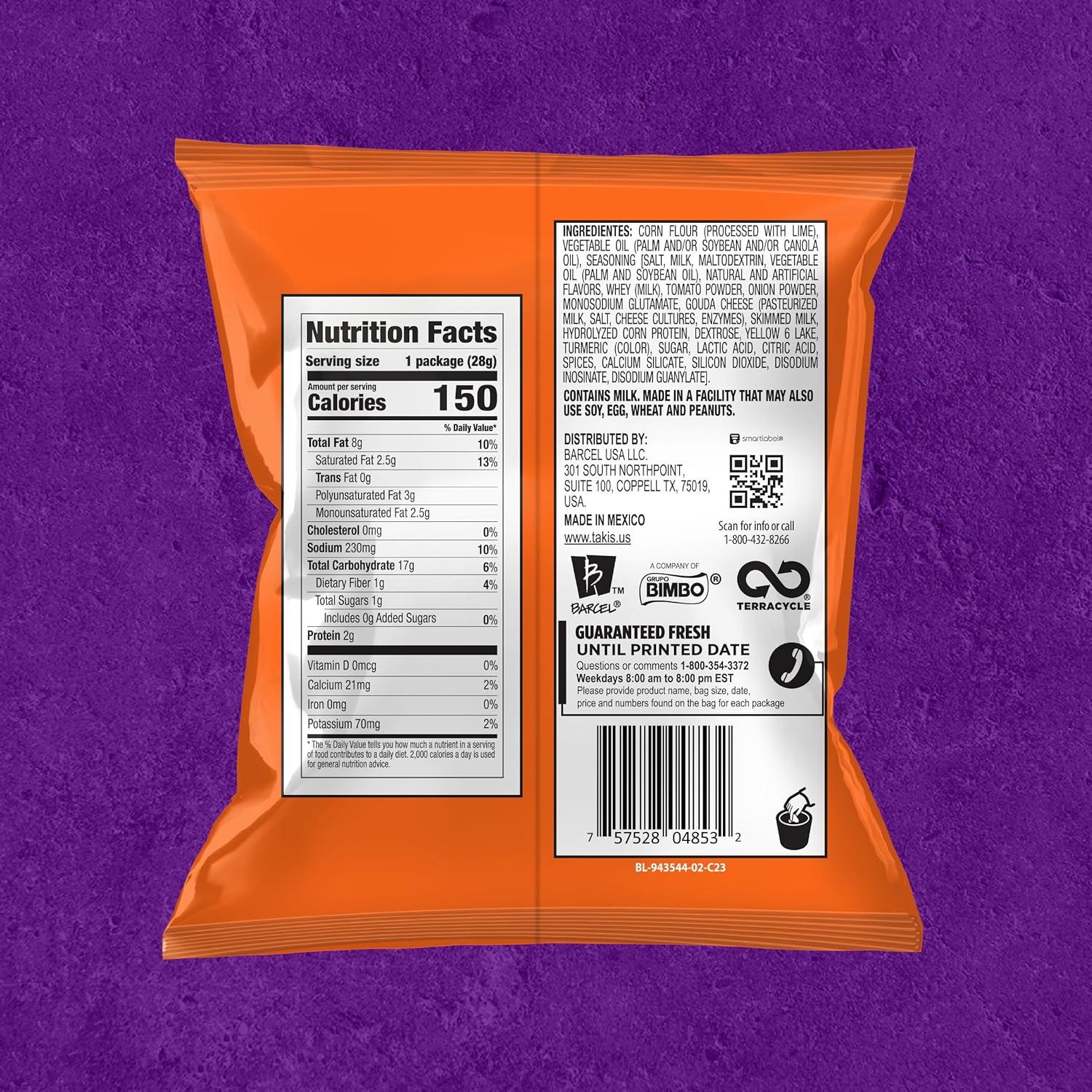 image:imageTakis 40 pc 1 oz Variety Pack Fuego amp Blue Heat Flavored Rolled Tortilla Chips 20 Fuego 20 Blue Heat Perfect for Tailgates Parties or the OfficeIntense Nacho