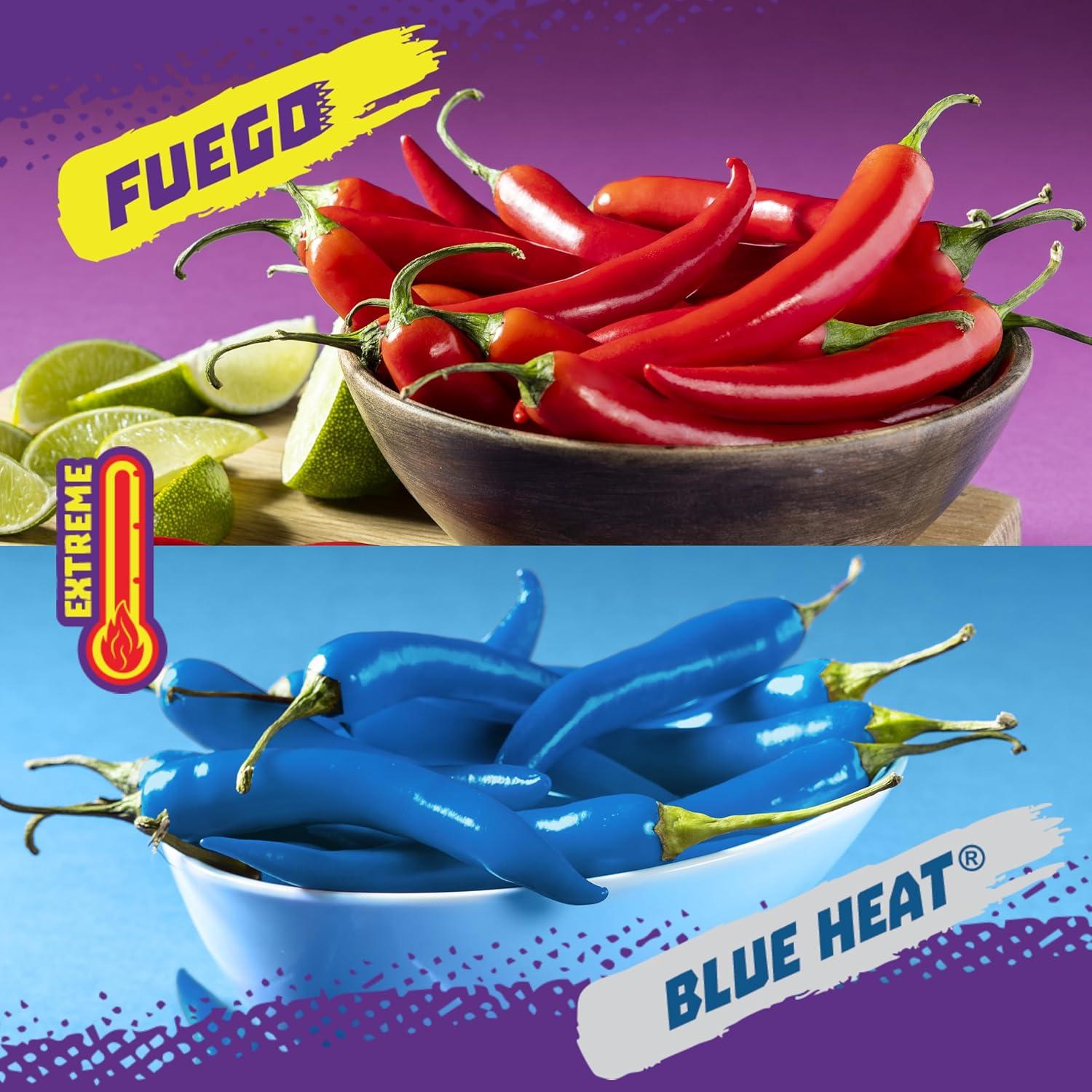 image:imageTakis 40 pc 1 oz Variety Pack Fuego amp Blue Heat Flavored Rolled Tortilla Chips 20 Fuego 20 Blue Heat Perfect for Tailgates Parties or the OfficeFuego and Blue Heat