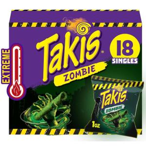 Takis 18 pc / 1 oz Hero Variety Pack, Assorted Flavored Mixed Rolled Tortilla Chips – (8) Fuego, (6) Blue Heat, (4) Intense Nacho(Zombie)