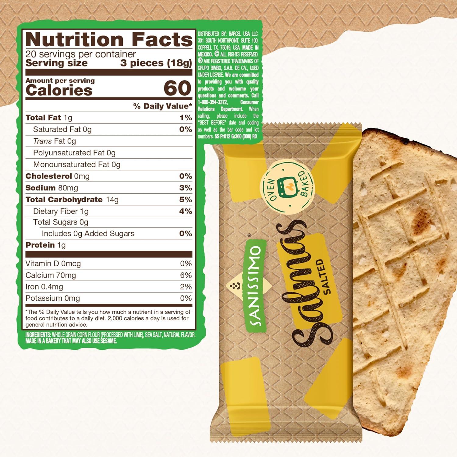 image:imageSanissimo Salmas Salted 40 packs of 3 Crackers Oven Baked Corn Crackers Gluten Free Non GMO Kosher Certified