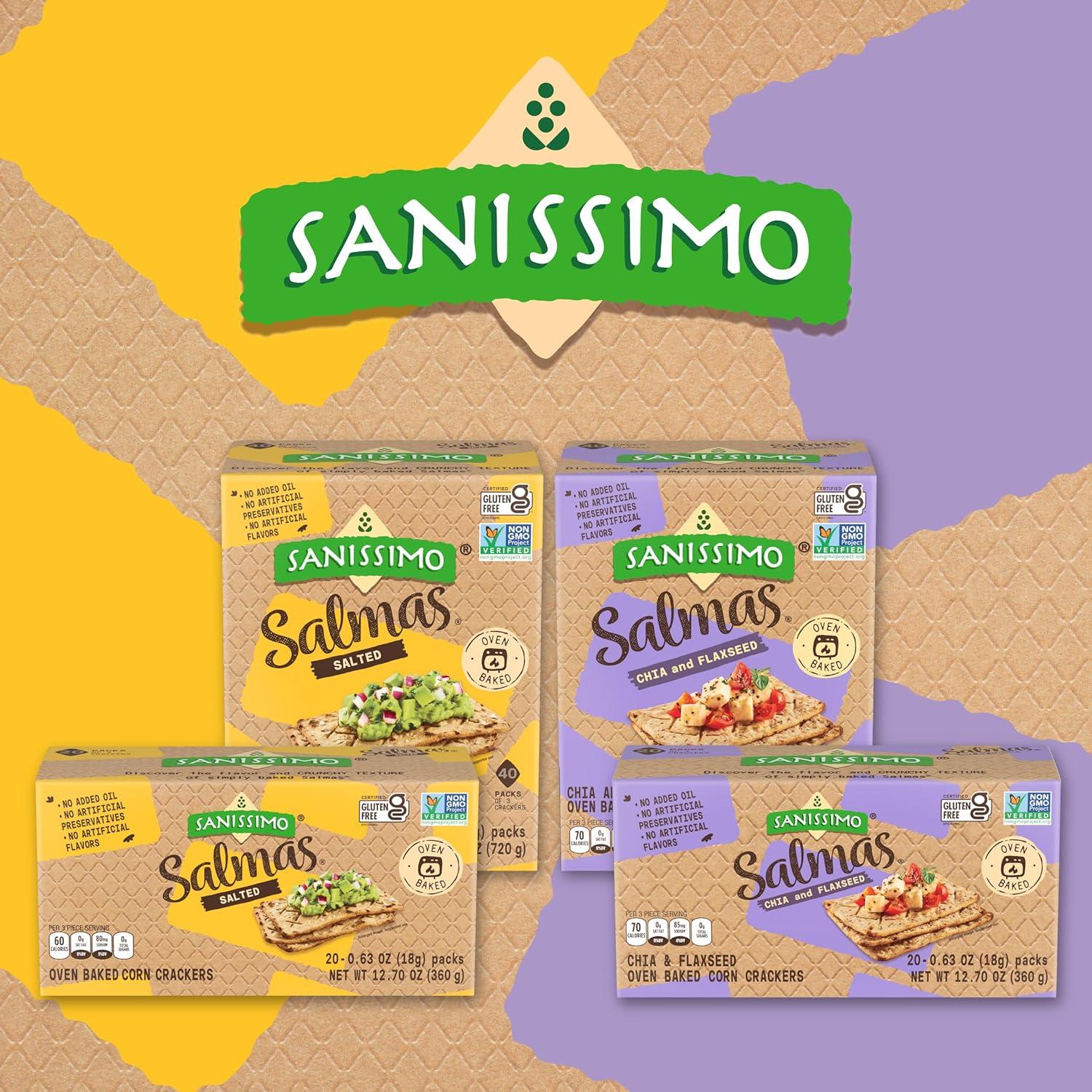 image:imageSanissimo Salmas Salted 40 packs of 3 Crackers Oven Baked Corn Crackers Gluten Free Non GMO Kosher CertifiedSalted 20PK