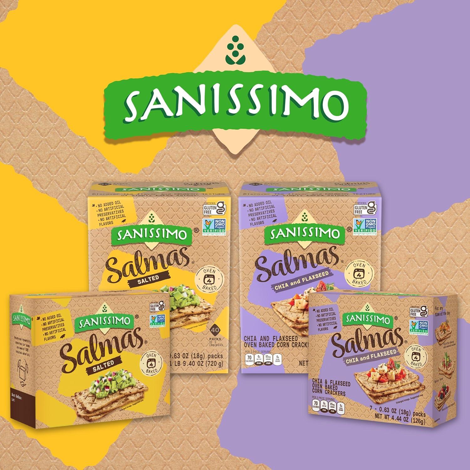 image:imageSanissimo Salmas Salted 40 packs of 3 Crackers Oven Baked Corn Crackers Gluten Free Non GMO Kosher CertifiedSalted 40PK