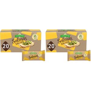 Sanissimo Salmas Salted, 40 packs of 3 Crackers, Oven Baked Corn Crackers, Gluten Free, Non GMO, Kosher Certified