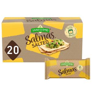 Sanissimo Salmas Salted, 40 packs of 3 Crackers, Oven Baked Corn Crackers, Gluten Free, Non GMO, Kosher Certified(Salted (20PK))