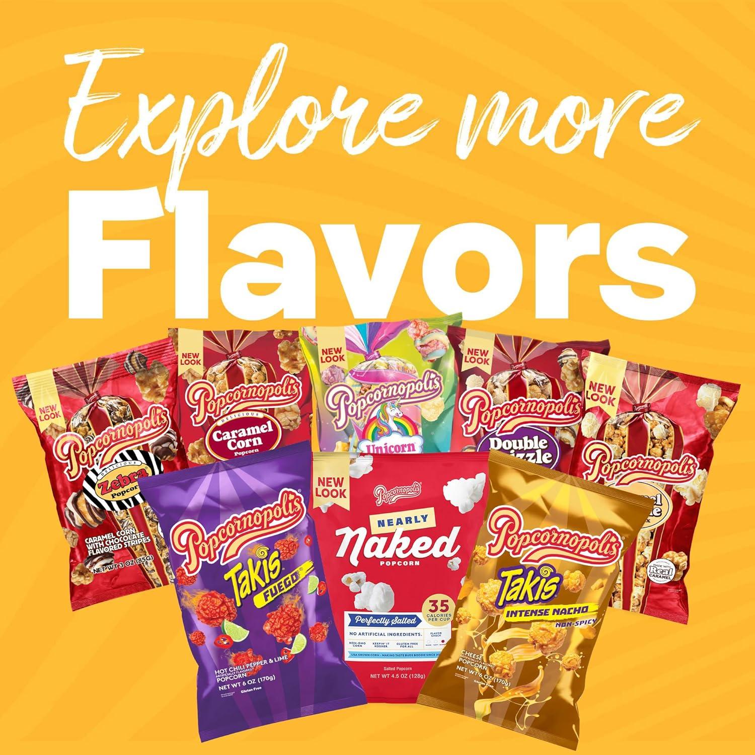 image:imagePopcornopolis Fuego Takis 5 ct 2 oz Case Hot Chili Pepper amp Lime Flavored Extreme Savory PopcornDouble Drizzle 1PK