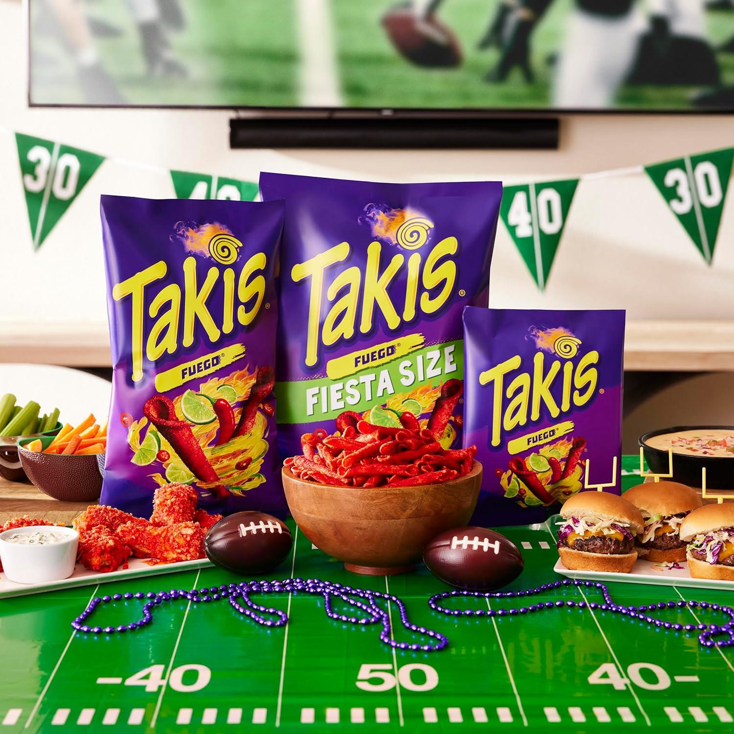 image:imageTakis Fuego 6 pc 325 oz Snack Size Case Hot Chili Pepper amp Lime Flavored Extreme Spicy Rolled Tortilla Chips