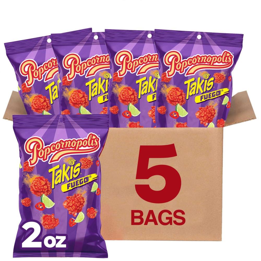 image:imagePopcornopolis Fuego Takis 5 ct 2 oz Case Hot Chili Pepper amp Lime Flavored Extreme Savory PopcornFuego 1PK